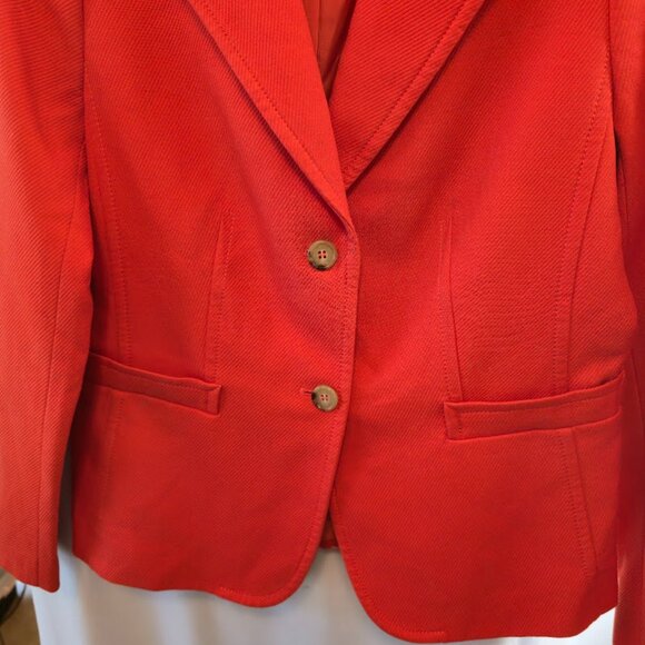 TALBOTS BLAZER JACKET WOMENS SIZE 12 RED ORANGE 100% COTTON NWOT SINGLE BREAST - Picture 5 of 11